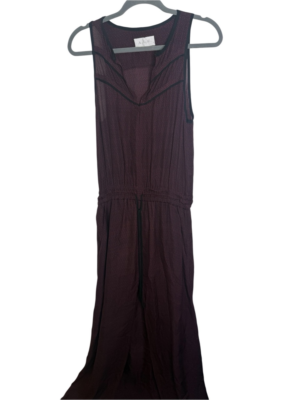 ALC Burgundy Maxi Dress Size Medium Sleeveless Lightweight Wine Plum - Picture 2 of 16